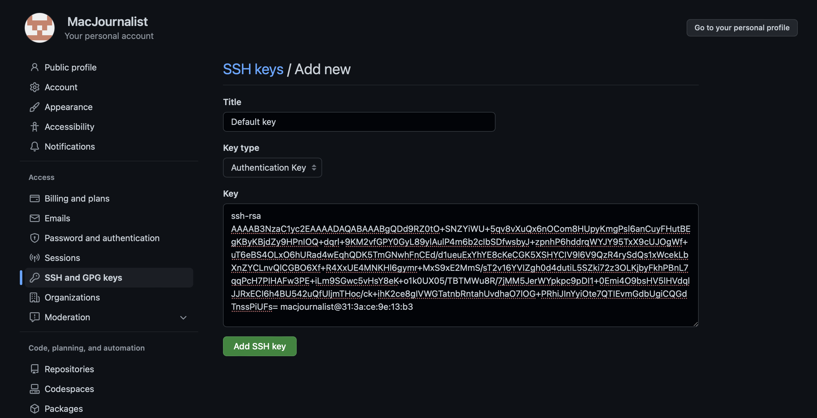 How to generate a SSH key on Mac and use it for GitHub